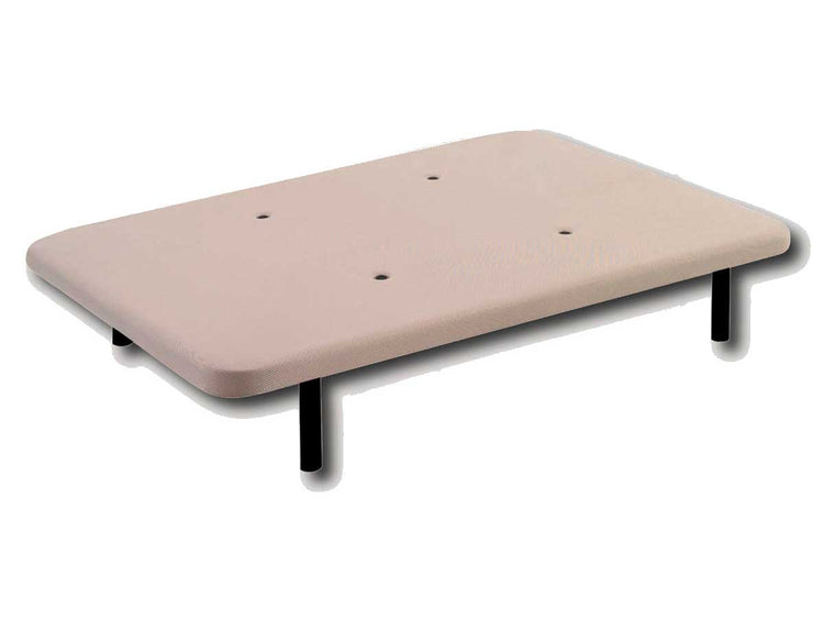 Base Tapizada 3D con Aireadores Antimoho Color Beige con Patas de Madera